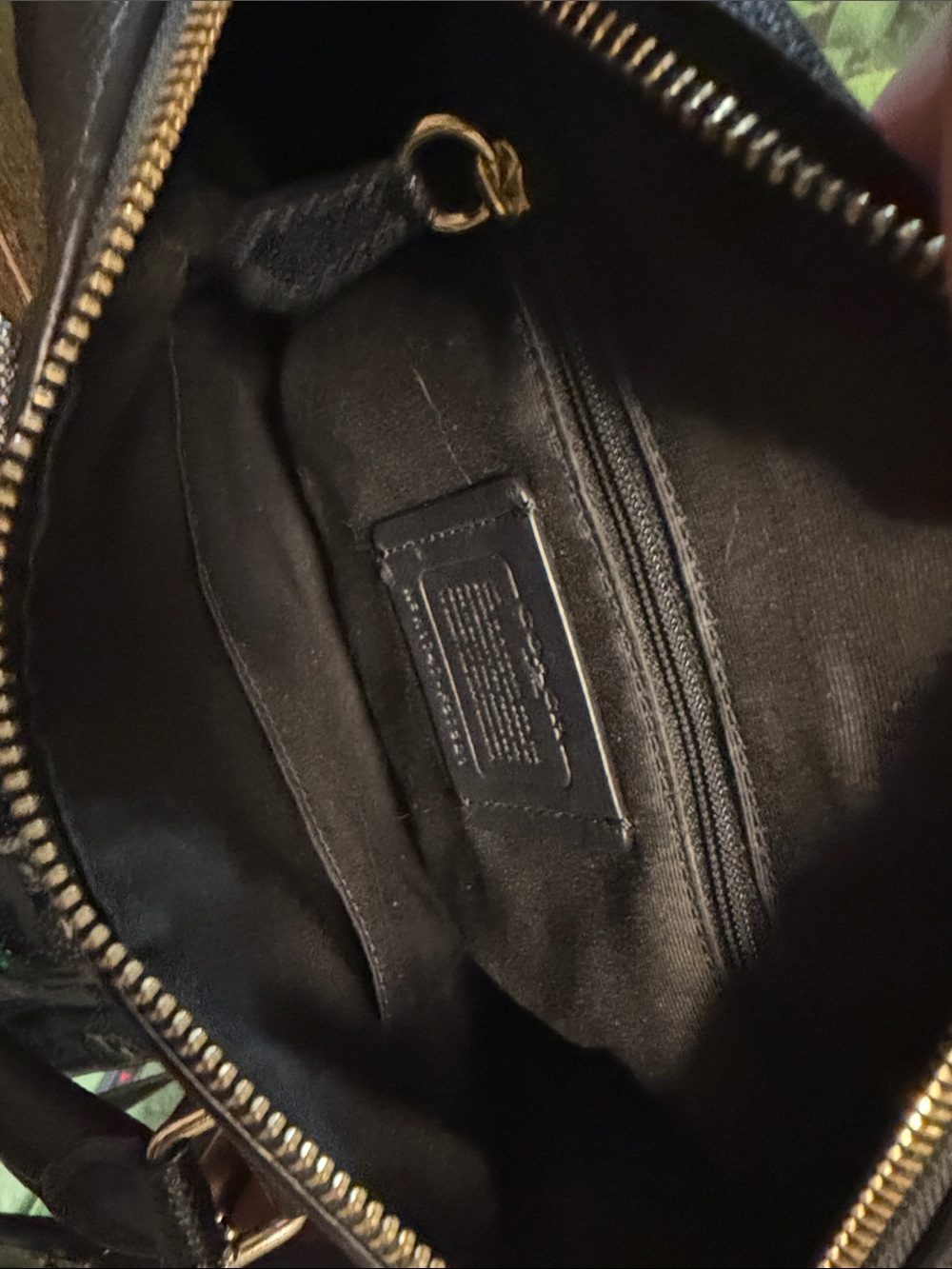 Coach Black Textured Leather Bowling Bag with Gold Hardware - Picture 4 of 5